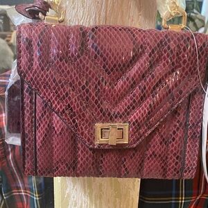 Steve Madden Red Snake Print Crossbody Bag